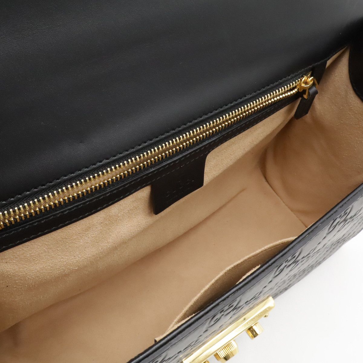 Gucci Gucci Gucci Leather Padlock Shoulder Bag Black Gold Hardware Leather Crossbody Bag 409486 in Great Condition Size ONE SIZE - 6 Thumbnail