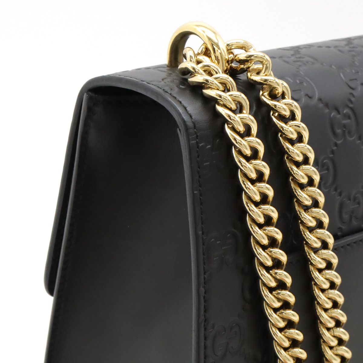 Gucci Gucci Gucci Leather Padlock Shoulder Bag Black Gold Hardware Leather Crossbody Bag 409486 in Great Condition Size ONE SIZE - 7 Thumbnail