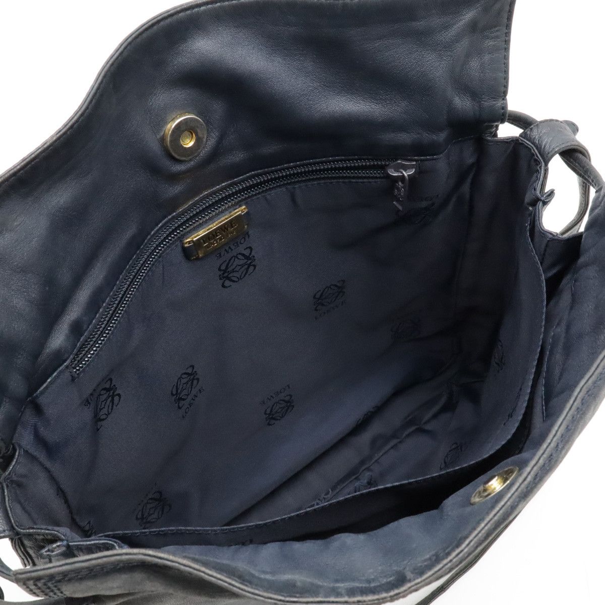 Loewe Loewe Loewe Nappa Leather Flamenco Shoulder Bag Navy Leather Shoulder Bag in Very Good Condition Size ONE SIZE - 6 Thumbnail