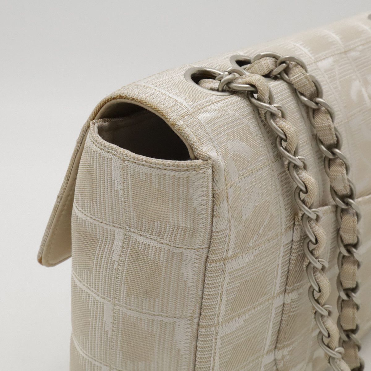 Chanel Chanel Chanel New Travel Line Nylon Jacquard/Leather 2WAY Shoulder Bag A15285 Canvas Crossbody Bag A15285 in Very Good Condition Size ONE SIZE - 5 Thumbnail