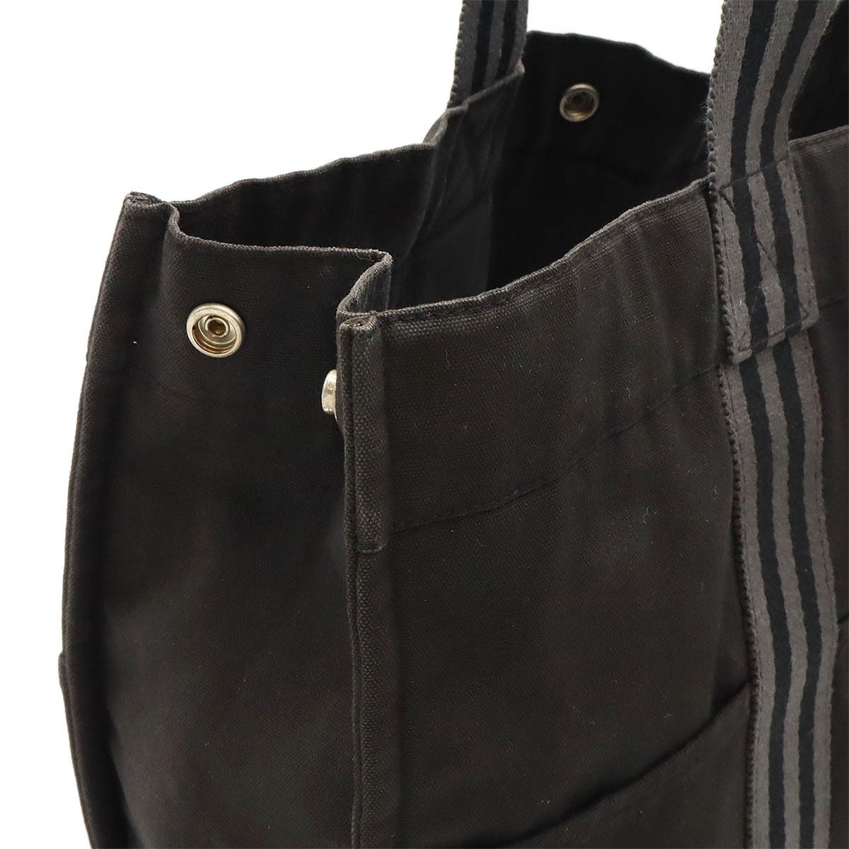 Hermes Hermes Hermes Canvas Fourre Tout Tote GM Black Gray Canvas Tote Bag in Good Condition Size ONE SIZE - 5 Thumbnail
