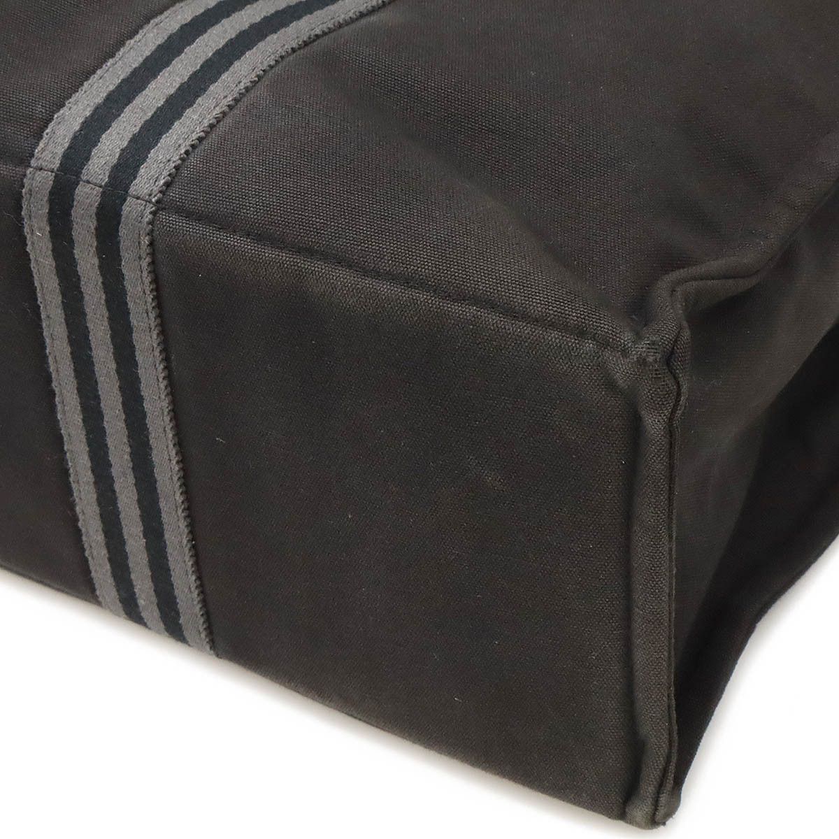 Hermes Hermes Hermes Canvas Fourre Tout Tote GM Black Gray Canvas Tote Bag in Good Condition Size ONE SIZE - 3 Thumbnail