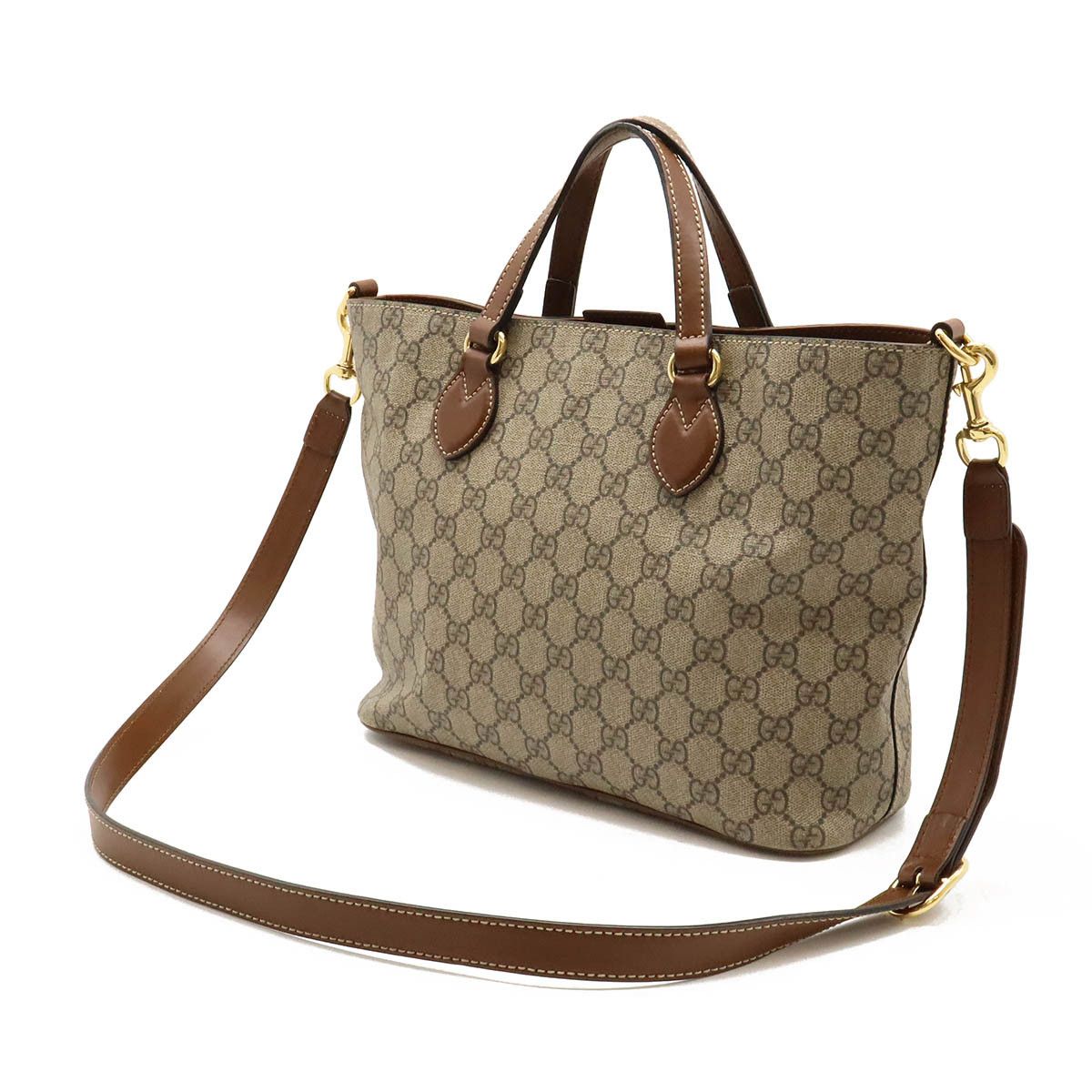 Gucci Gucci Gucci GG Supreme 2WAY Handbag Tote PVC Leather Canvas Handbag 473887 in Good Condition Size ONE SIZE - 2 Thumbnail