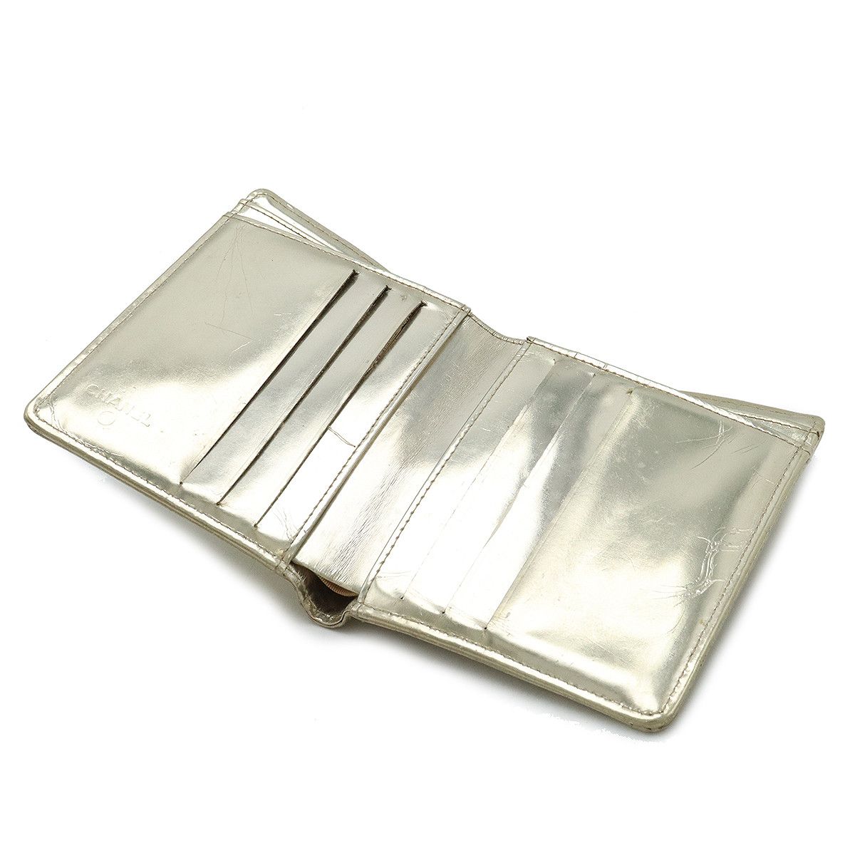Chanel Chanel Chanel Metallic Leather Micro Chocolate Bar Wallet Leather Short Wallet Size ONE SIZE - 4 Thumbnail