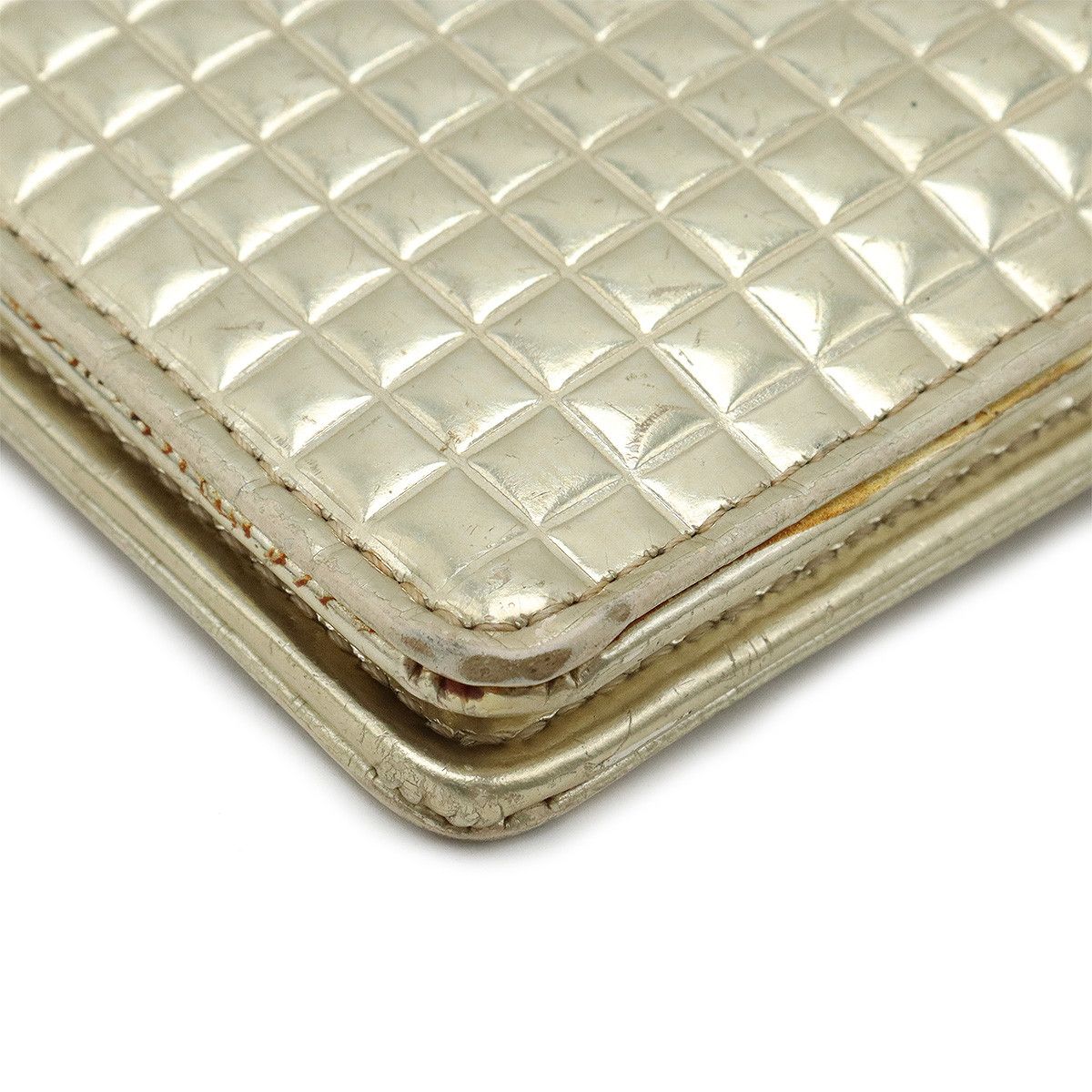 Chanel Chanel Chanel Metallic Leather Micro Chocolate Bar Wallet Leather Short Wallet Size ONE SIZE - 3 Thumbnail