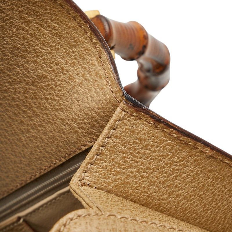 Gucci Gucci Gucci Bamboo Leather 2WAY Handbag Shoulder Bag Leather Handbag 0001014 in Great Condition Size ONE SIZE - 6 Thumbnail