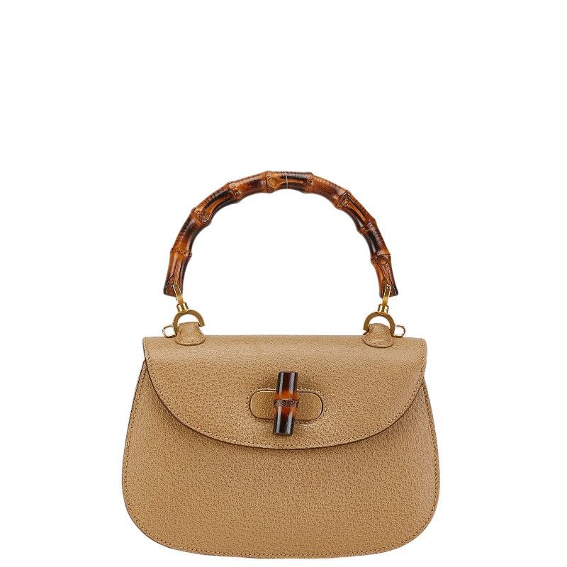 Gucci Gucci Gucci Bamboo Leather 2WAY Handbag Shoulder Bag Leather Handbag 0001014 in Great Condition Size ONE SIZE - 2 Thumbnail