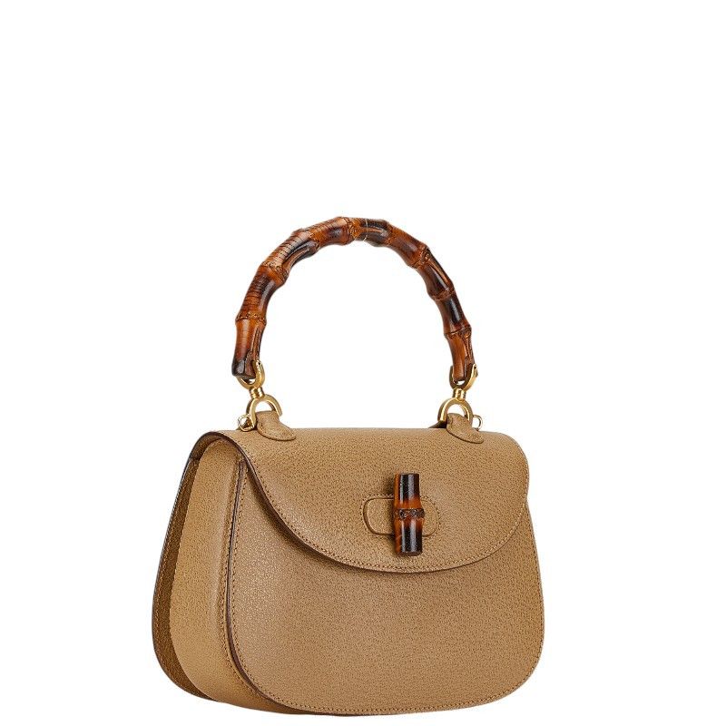 Gucci Gucci Gucci Bamboo Leather 2WAY Handbag Shoulder Bag Leather Handbag 0001014 in Great Condition Size ONE SIZE - 3 Thumbnail