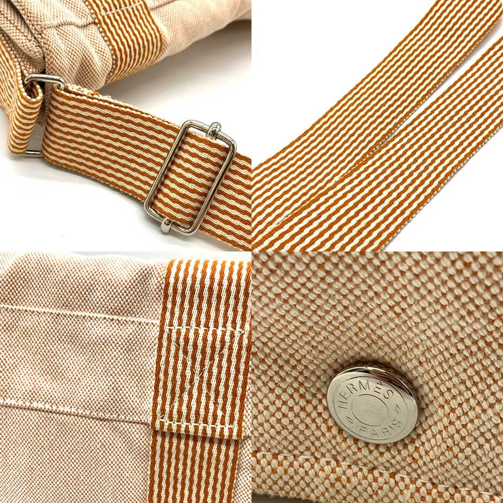 Hermes Hermes Hermes Cotton Canvas New Fooltooth Bassas PM Messenger Bag Canvas Crossbody Bag in Very Good Condition Size ONE SIZE - 6 Thumbnail