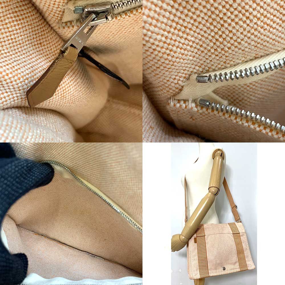Hermes Hermes Hermes Cotton Canvas New Fooltooth Bassas PM Messenger Bag Canvas Crossbody Bag in Very Good Condition Size ONE SIZE - 8 Thumbnail