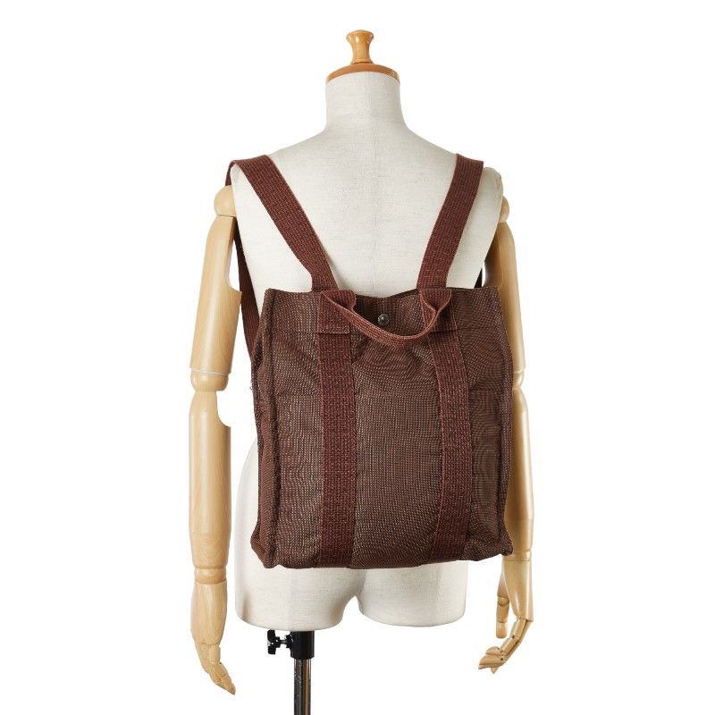 Hermes Hermes Hermes Herline Ad PM Canvas Backpack Brown Canvas Backpack in Very Good Condition Size ONE SIZE - 8 Thumbnail