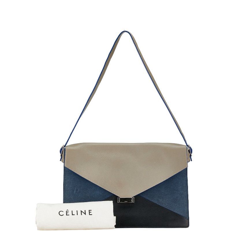 Celine Celine Celine Leather Suede Diamond Clutch Shoulder Bag Leather Shoulder Bag in Very Good Condition Size ONE SIZE - 12 Thumbnail