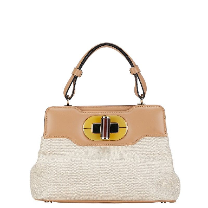 Bvlgari Bvlgari Bvlgari Isabella Rossellini Canvas Leather Handbag 33241 Canvas Handbag 33241 in Very Good Condition Size ONE SIZE - 2 Thumbnail