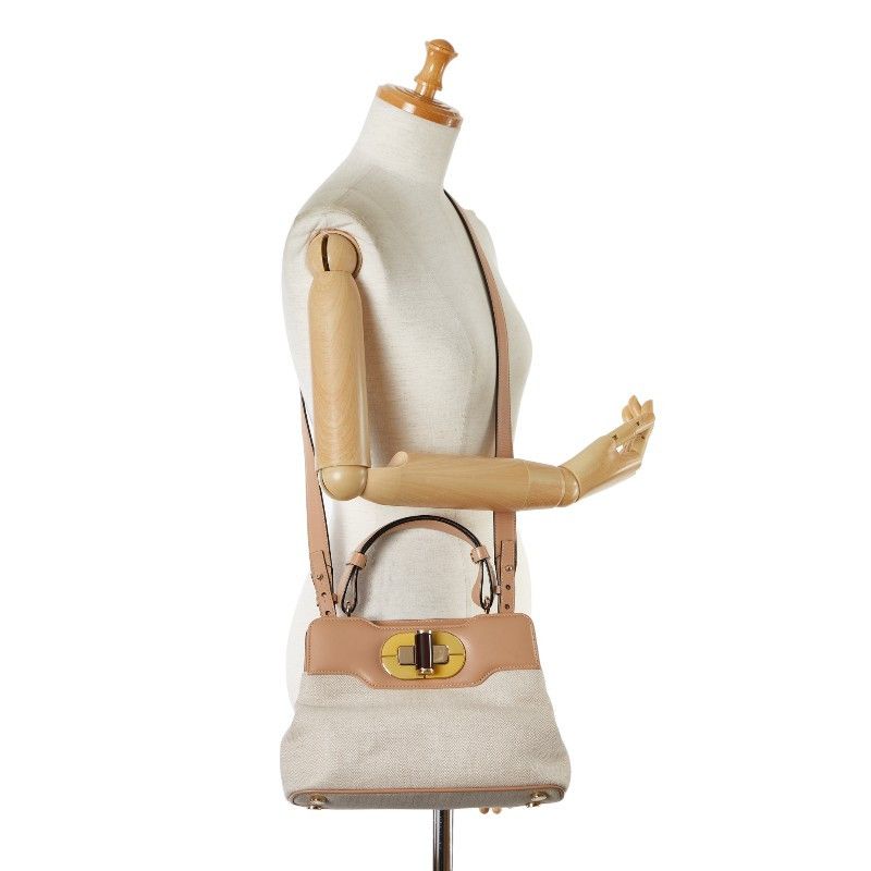 Bvlgari Bvlgari Bvlgari Isabella Rossellini Canvas Leather Handbag 33241 Canvas Handbag 33241 in Very Good Condition Size ONE SIZE - 12 Thumbnail