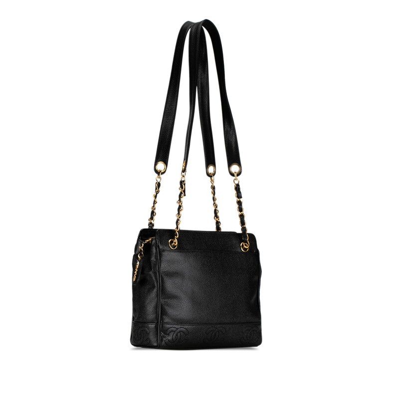 Chanel Chanel Chanel Caviar Skin Coco Mark Chain Shoulder Bag Leather Shoulder Bag in Very Good Condition Size ONE SIZE - 2 Thumbnail