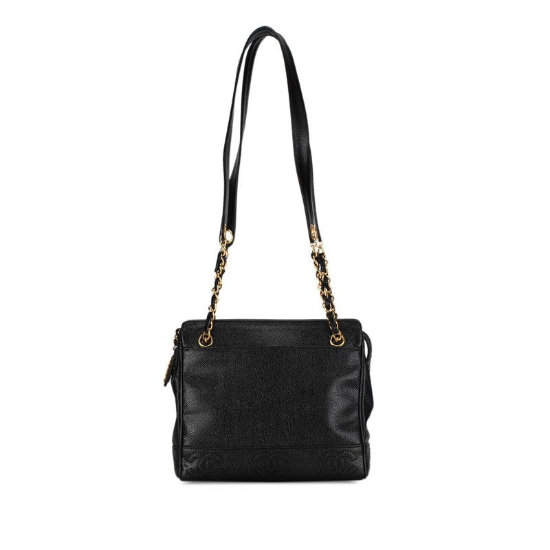 Chanel Chanel Chanel Caviar Skin Coco Mark Chain Shoulder Bag Leather Shoulder Bag in Very Good Condition Size ONE SIZE - 3 Thumbnail