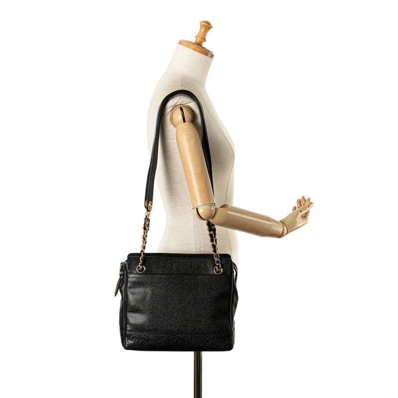 Chanel Chanel Chanel Caviar Skin Coco Mark Chain Shoulder Bag Leather Shoulder Bag in Very Good Condition Size ONE SIZE - 9 Thumbnail