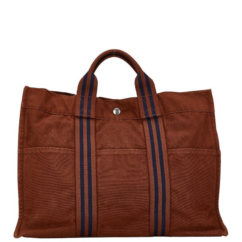 Hermes Hermes Hermes Canvas Herline MM Tote Bag Canvas Tote Bag in Very Good Condition Size ONE SIZE - 3 Thumbnail