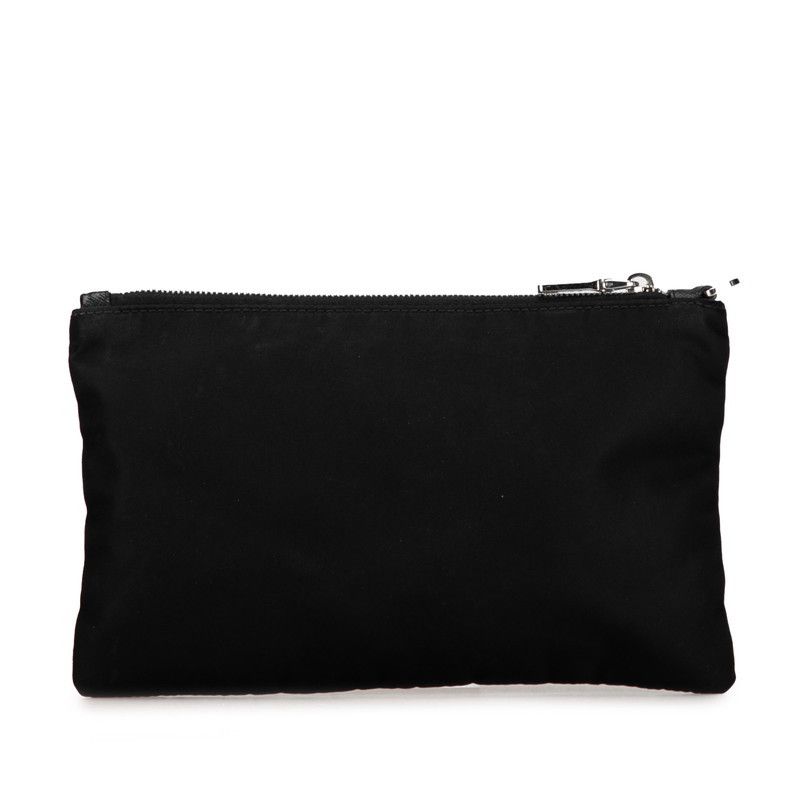 Prada Prada Prada Nylon Triangle Logo Plate Pouch Canvas Vanity Bag in Very Good Condition Size ONE SIZE - 3 Thumbnail