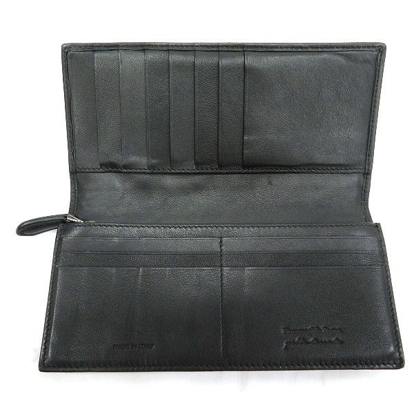 Other Other Ermenegildo Zegna Black Woven Leather Long Wallet Leather Long Wallet in Good Condition Size ONE SIZE - 2 Thumbnail