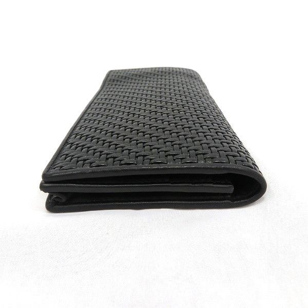 Other Other Ermenegildo Zegna Black Woven Leather Long Wallet Leather Long Wallet in Good Condition Size ONE SIZE - 8 Thumbnail