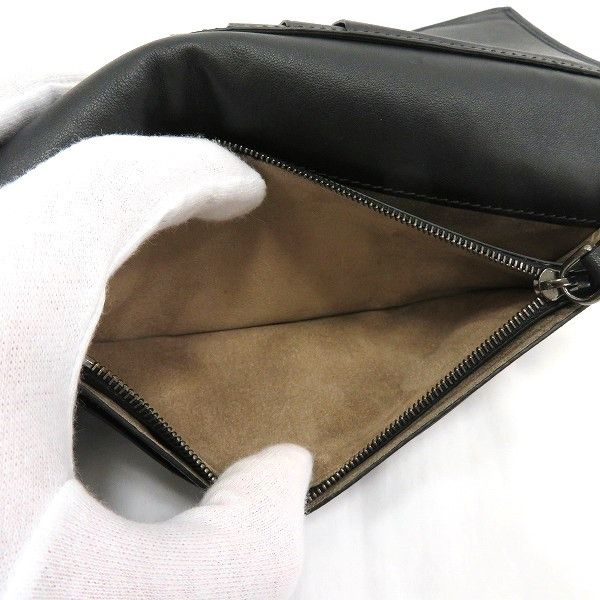 Other Other Ermenegildo Zegna Black Woven Leather Long Wallet Leather Long Wallet in Good Condition Size ONE SIZE - 5 Thumbnail
