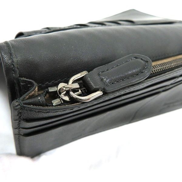 Other Other Ermenegildo Zegna Black Woven Leather Long Wallet Leather Long Wallet in Good Condition Size ONE SIZE - 7 Thumbnail