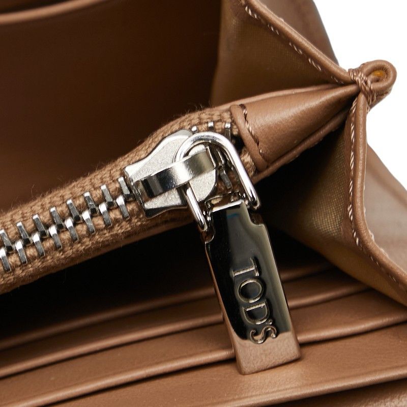 Tod's Tod's Tod's Leather Long Wallet Beige Brown Leather Long Wallet in Very Good Condition Size ONE SIZE - 6 Thumbnail