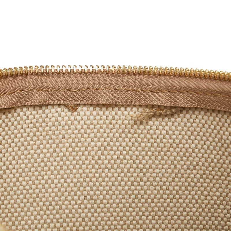 Furla Furla Furla Canvas Leather 2WAY Handbag Beige Brown Canvas Handbag in Good Condition Size ONE SIZE - 8 Thumbnail