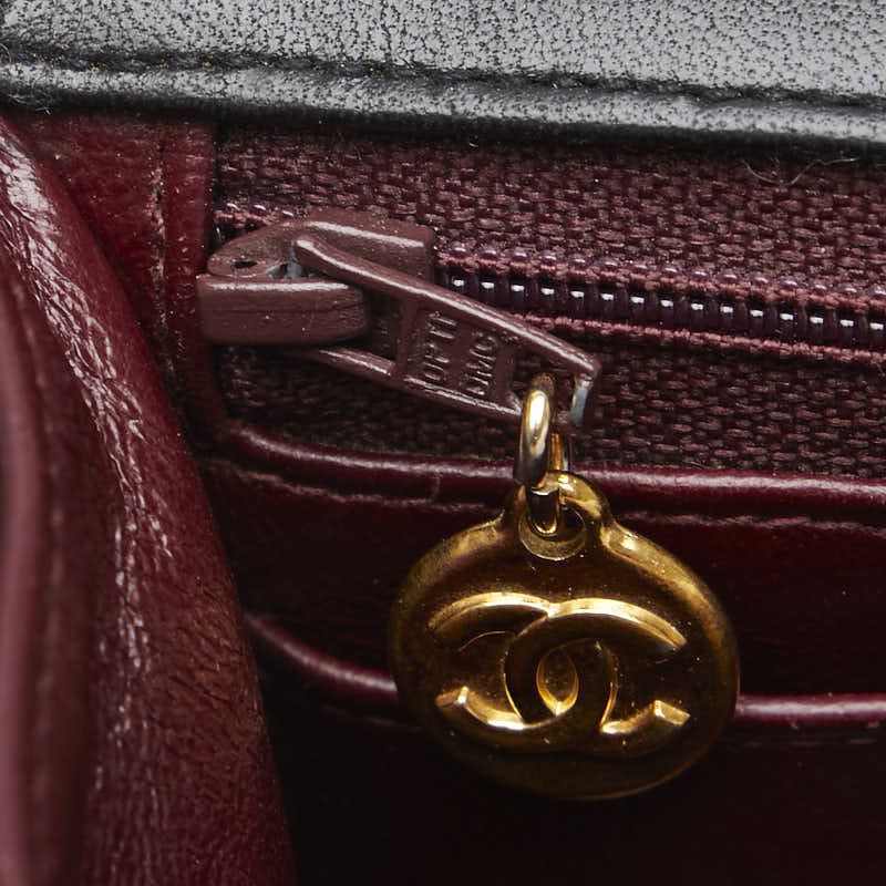 Chanel Chanel Chanel Mademoiselle Coco Mark Double Flap Chain Shoulder Bag Black Lambskin Leather Shoulder Bag in Very Good Condition Size ONE SIZE - 8 Thumbnail
