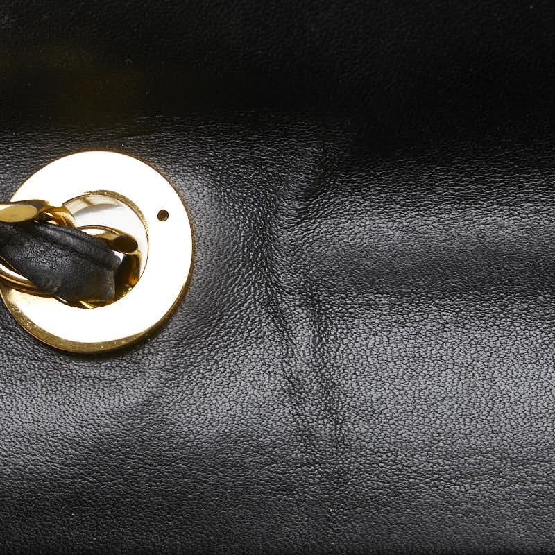 Chanel Chanel Chanel Mademoiselle Coco Mark Double Flap Chain Shoulder Bag Black Lambskin Leather Shoulder Bag in Very Good Condition Size ONE SIZE - 5 Thumbnail