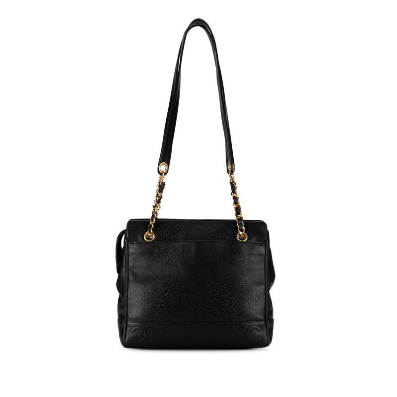 Chanel Chanel Chanel Triple Coco Mark Chain Tote Bag Caviar Skin Leather Shoulder Bag in Very Good Condition Size ONE SIZE - 3 Thumbnail