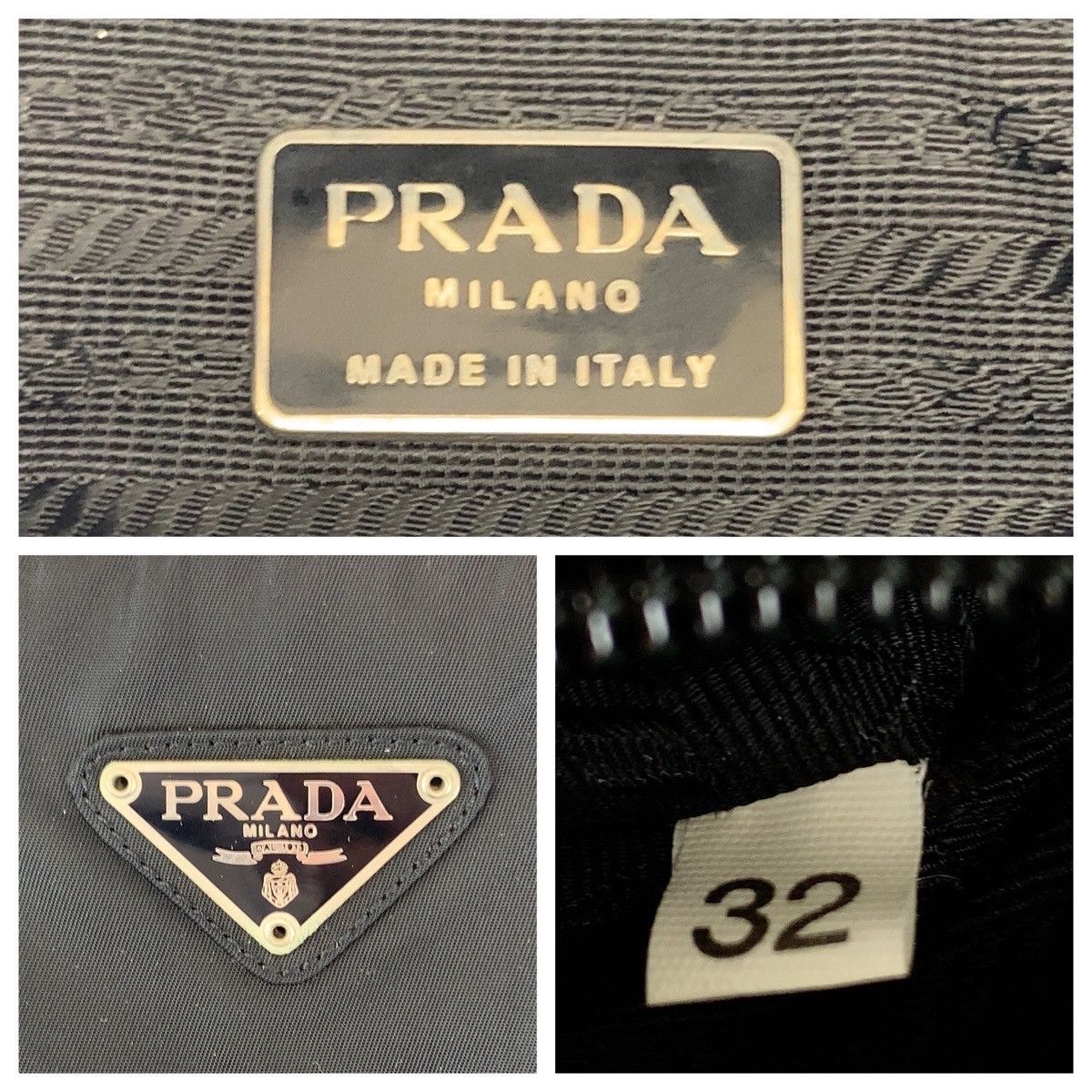 Prada Prada Prada Nylon Tessuto Triangle Logo Plate Tote Bag B7314 Canvas Tote Bag B7314 in Very Good Condition Size ONE SIZE - 4 Thumbnail