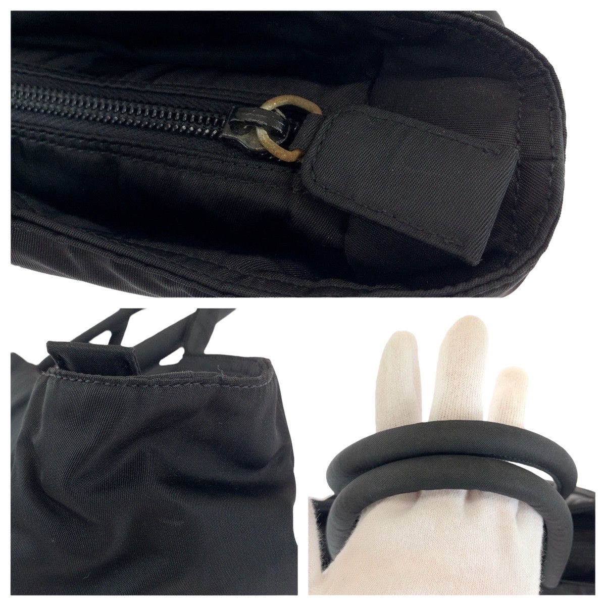 Prada Prada Prada Nylon Tessuto Triangle Logo Plate Tote Bag B7314 Canvas Tote Bag B7314 in Very Good Condition Size ONE SIZE - 5 Thumbnail
