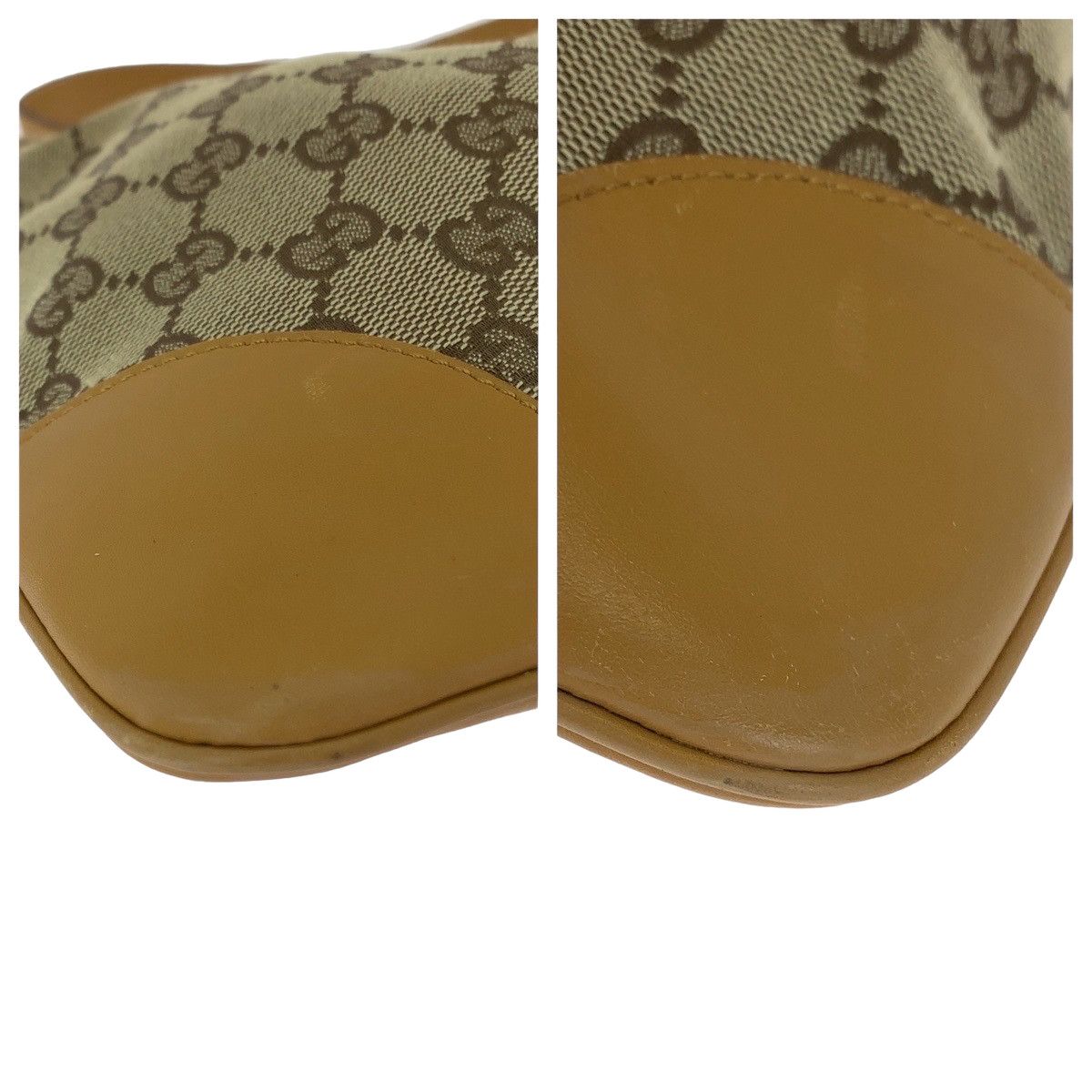 Gucci Gucci Gucci Jackie Beige Brown GG Canvas Shoulder Bag Canvas Shoulder Bag 0014057 in Very Good Condition Size ONE SIZE - 3 Thumbnail
