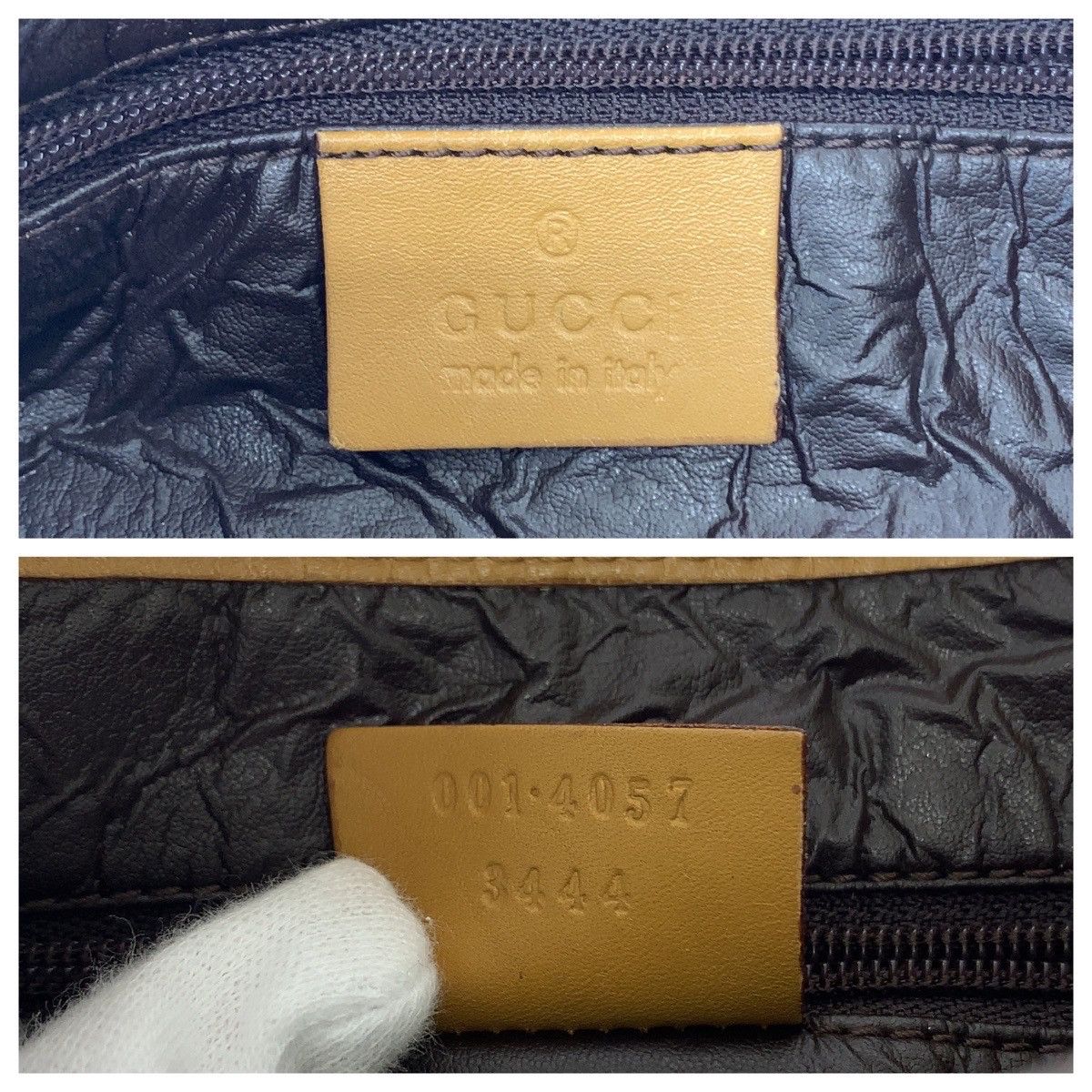 Gucci Gucci Gucci Jackie Beige Brown GG Canvas Shoulder Bag Canvas Shoulder Bag 0014057 in Very Good Condition Size ONE SIZE - 4 Thumbnail