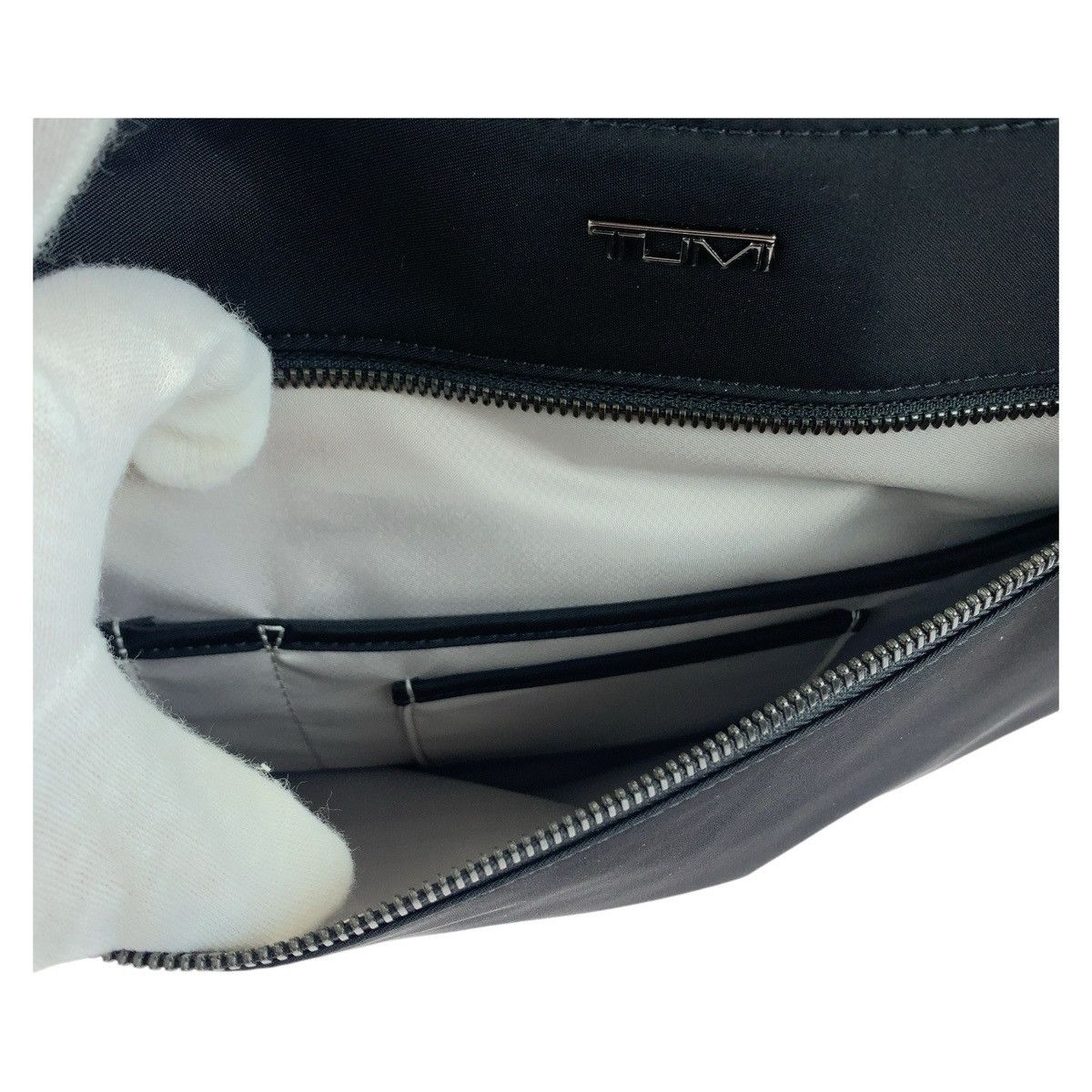 Other Other TUMI Nylon Cheryl Tote Bag Black Silver Hardware Canvas Tote Bag in Very Good Condition Size ONE SIZE - 6 Thumbnail