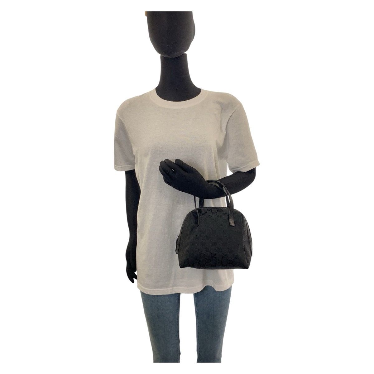 Gucci Gucci Gucci GG Canvas/Leather Handbag Vanity Bag 124542 Canvas Handbag 124542 in Very Good Condition Size ONE SIZE - 5 Thumbnail