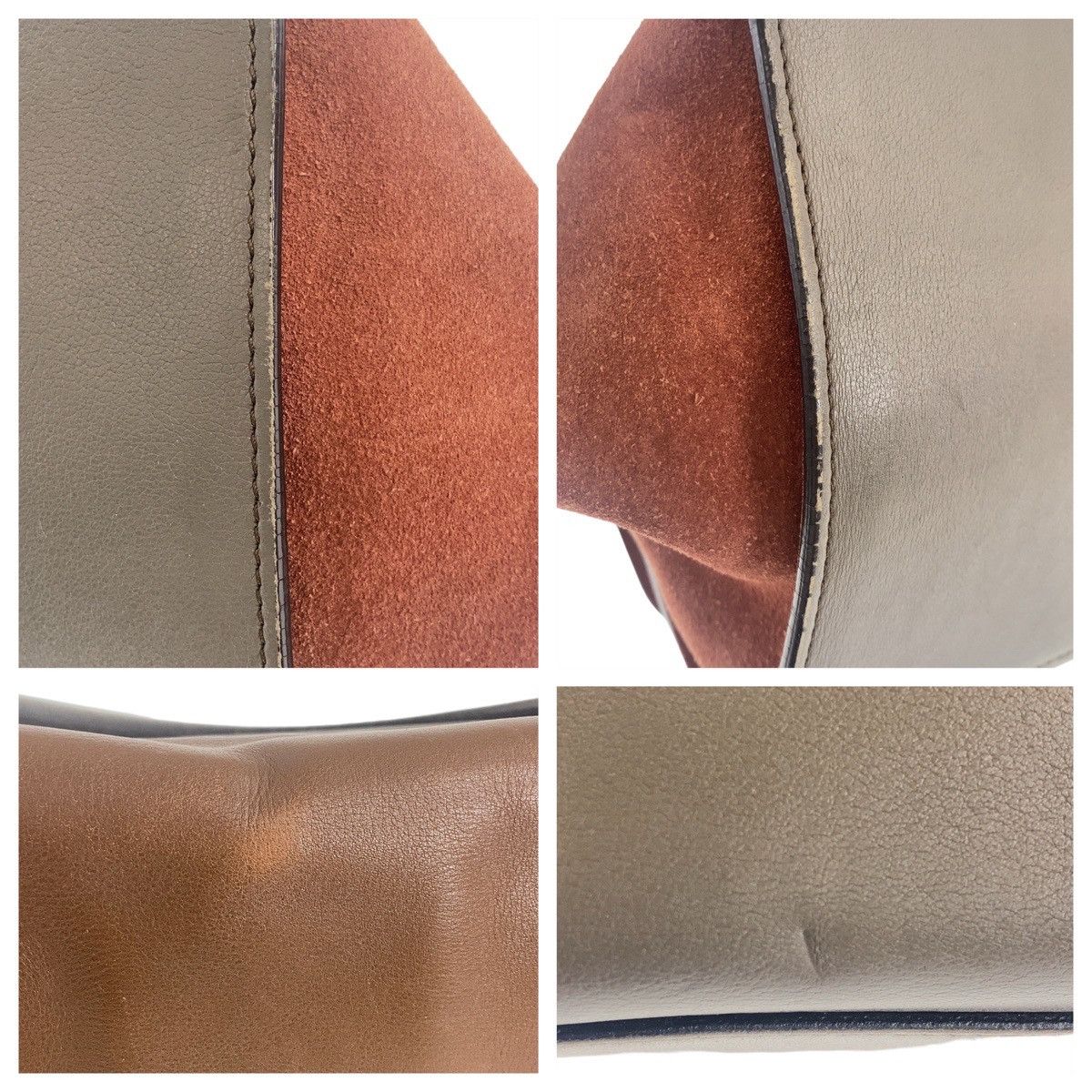 Celine Celine Celine Trapeze Leather Suede Handbag Brown Gray Gold Hardware Leather Handbag in Very Good Condition Size ONE SIZE - 8 Thumbnail