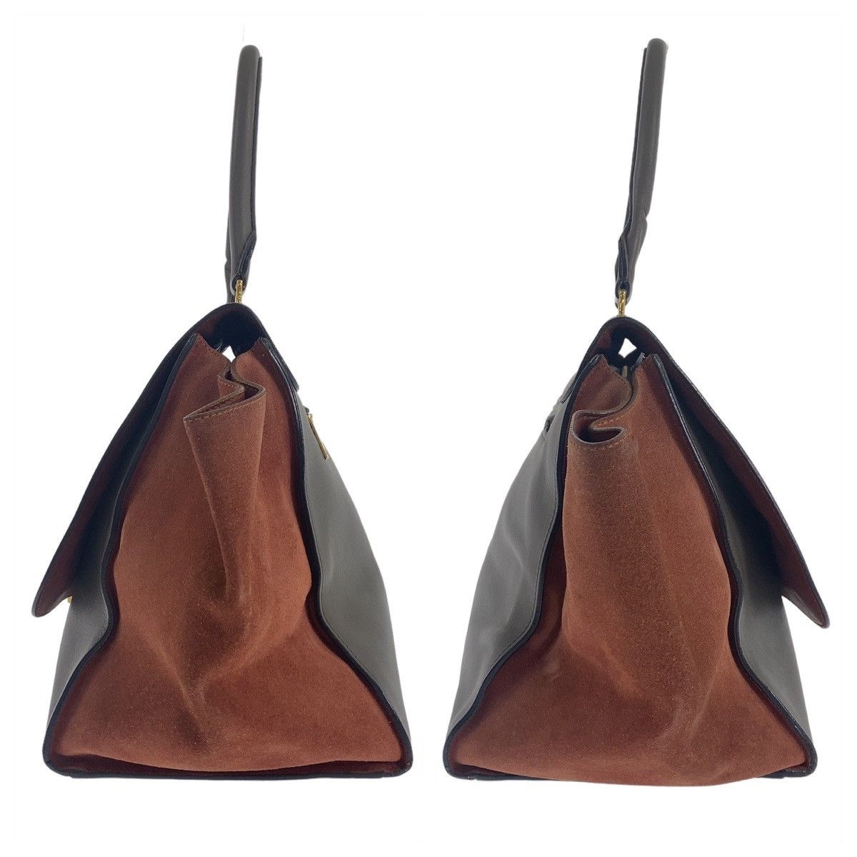 Celine Celine Celine Trapeze Leather Suede Handbag Brown Gray Gold Hardware Leather Handbag in Very Good Condition Size ONE SIZE - 5 Thumbnail