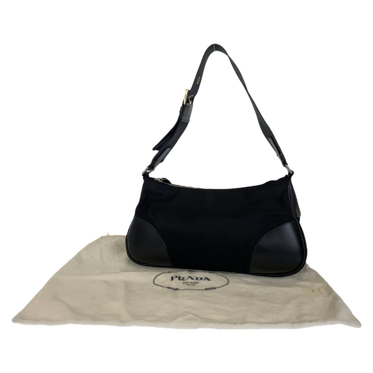 Prada Prada Prada Nylon Tessuto Triangle Logo Plate Shoulder Bag Canvas Crossbody Bag 407812 in Very Good Condition Size ONE SIZE - 10 Thumbnail