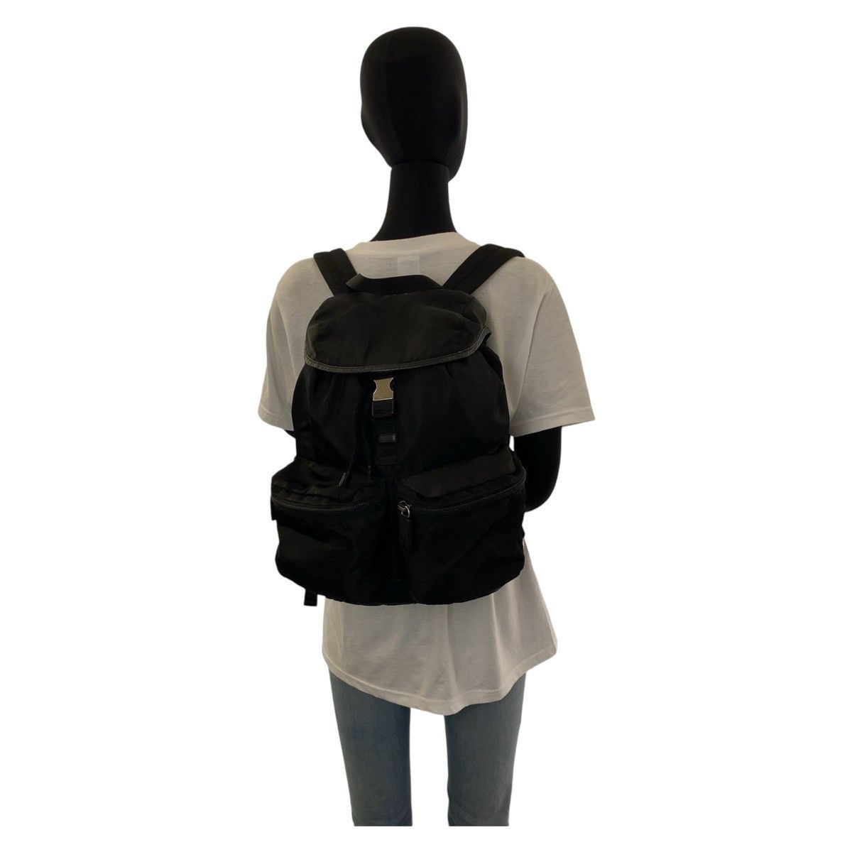 Prada Prada Prada Nylon Tessuto Backpack with Triangle Logo Plate Canvas Backpack 407691 in Very Good Condition Size ONE SIZE - 7 Thumbnail