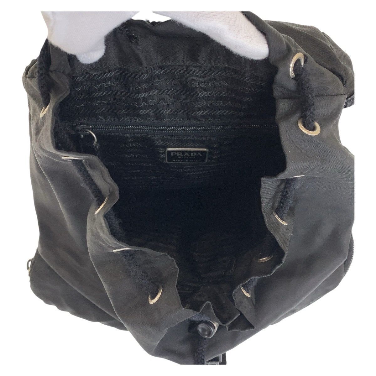 Prada Prada Prada Nylon Tessuto Backpack with Triangle Logo Plate Canvas Backpack 407691 in Very Good Condition Size ONE SIZE - 9 Thumbnail