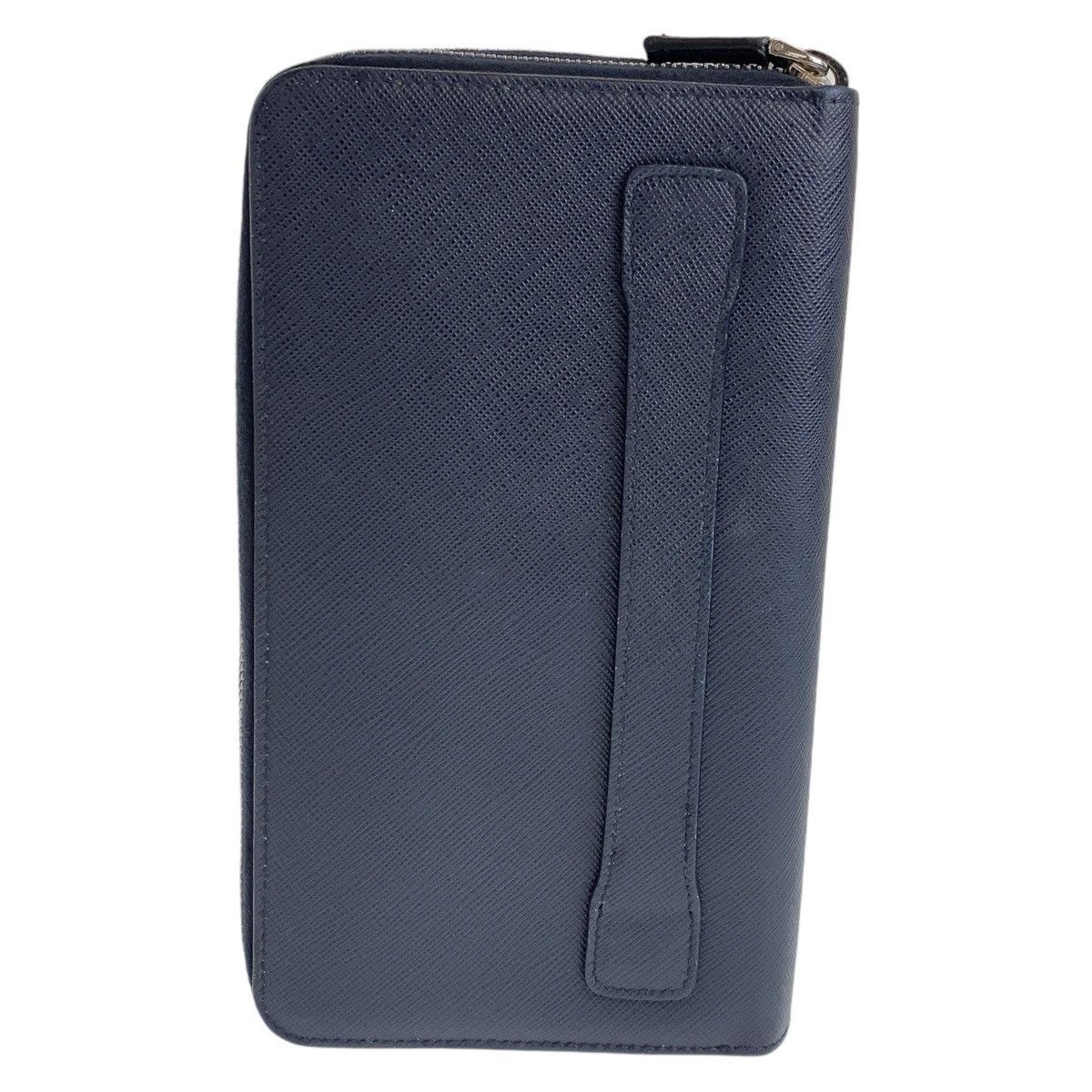 Prada Prada Prada Saffiano Leather Long Wallet Navy Gold Hardware Leather Long Wallet in Great Condition Size ONE SIZE - 2 Thumbnail