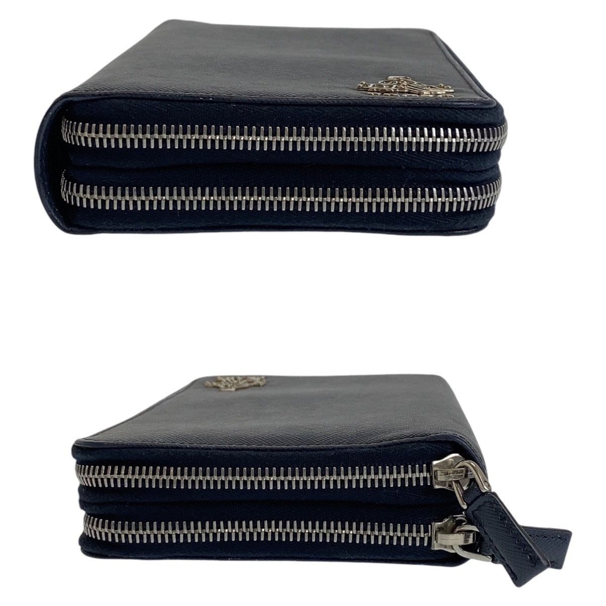 Prada Prada Prada Saffiano Leather Long Wallet Navy Gold Hardware Leather Long Wallet in Great Condition Size ONE SIZE - 8 Thumbnail