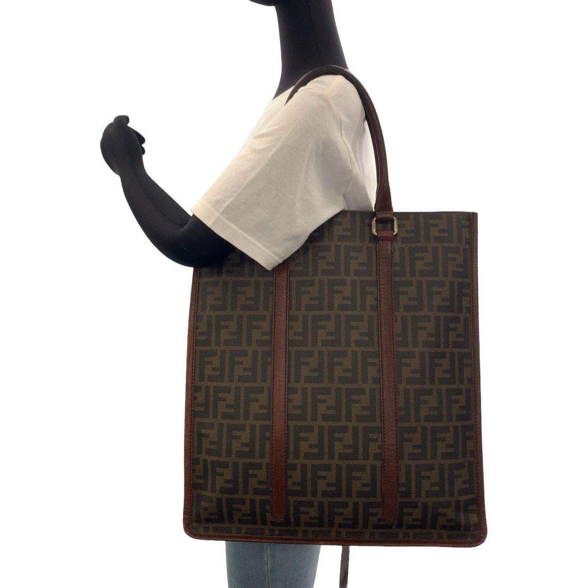 Fendi Fendi Fendi Zucca Pattern PVC Tote Bag 7VA243 Canvas Tote Bag 7VA243 in Very Good Condition Size ONE SIZE - 7 Thumbnail