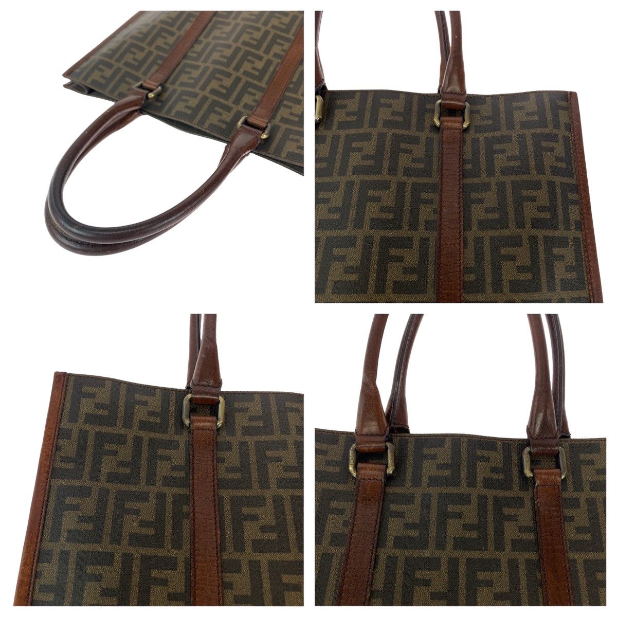 Fendi Fendi Fendi Zucca Pattern PVC Tote Bag 7VA243 Canvas Tote Bag 7VA243 in Very Good Condition Size ONE SIZE - 5 Thumbnail