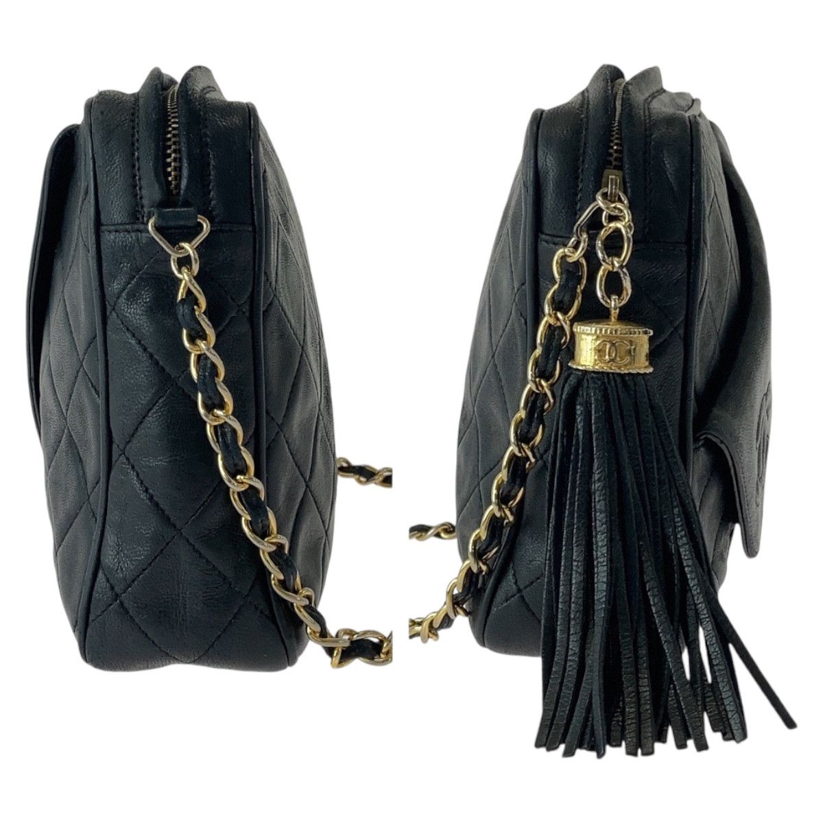 Chanel Chanel Chanel Vintage Matelasse Coco Mark Fringe Lambskin Shoulder Bag Leather Crossbody Bag 08**** in Very Good Condition Size ONE SIZE - 8 Thumbnail