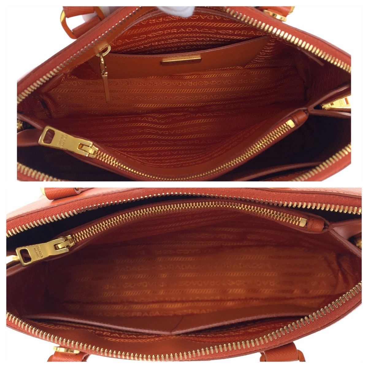 Prada Prada Prada Saffiano Leather Handbag with Triangle Logo Plate Leather Handbag 407761 in Very Good Condition Size ONE SIZE - 3 Thumbnail