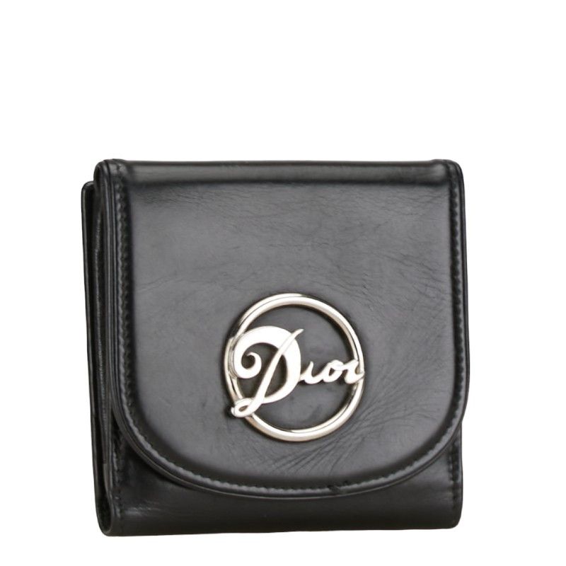 Other Other Dior Leather Logo Tri-Fold Wallet Leather Short Wallet in Very Good Condition Size ONE SIZE - 2 Thumbnail